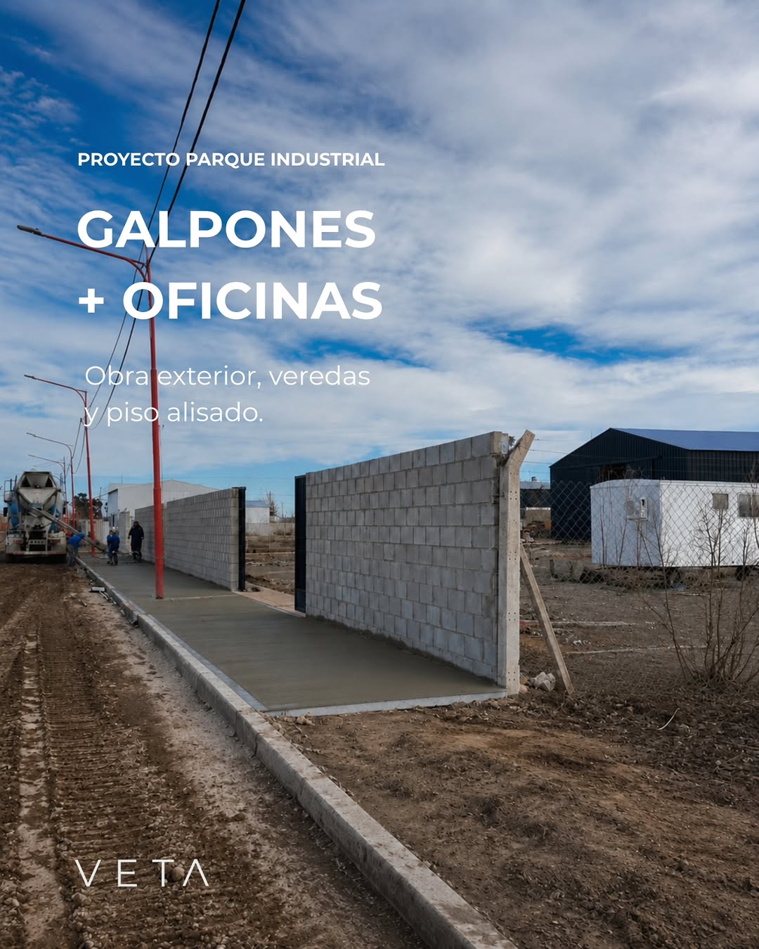 Galpones + oficinas. Proyecto Parque Industrial.